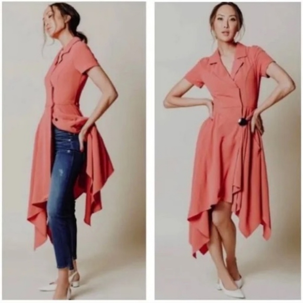 J.O.A. Chriselle Asymmetric Shirt Dress Size S